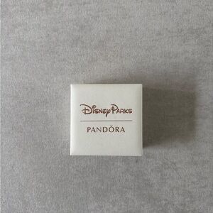 Pandora White Jewelry Box with Disney Parks Logo + Silver Pendant Necklace